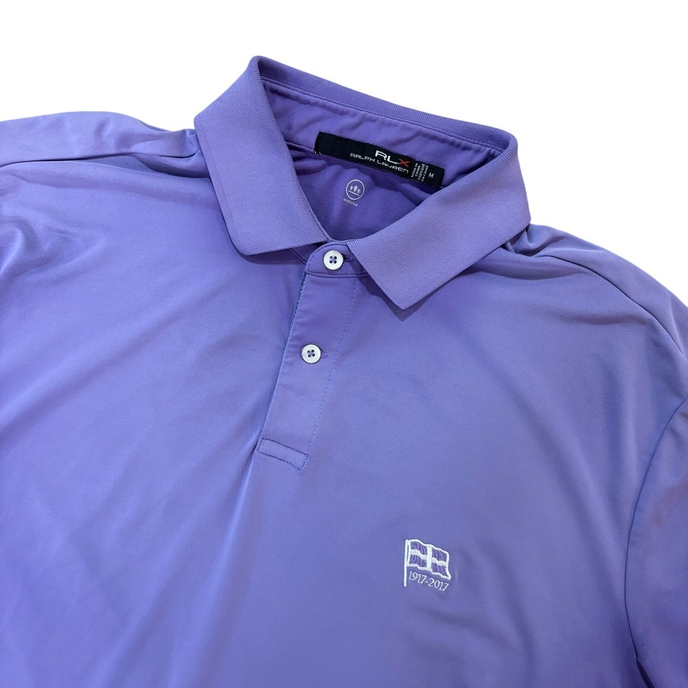 RLX RALPH LAUREN Polo Shirt Mens Med Purple Performance Wicking Golf 1917 2017